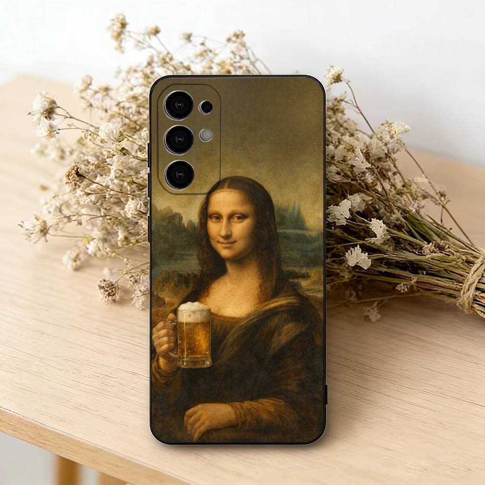 Aesthetic Funny David Mona Lisa-a Phone Case For Samsung S25,S24,S21,S22,S23,S30,Ultra,S20,Plus,Fe,Soft Silicone Black Cover