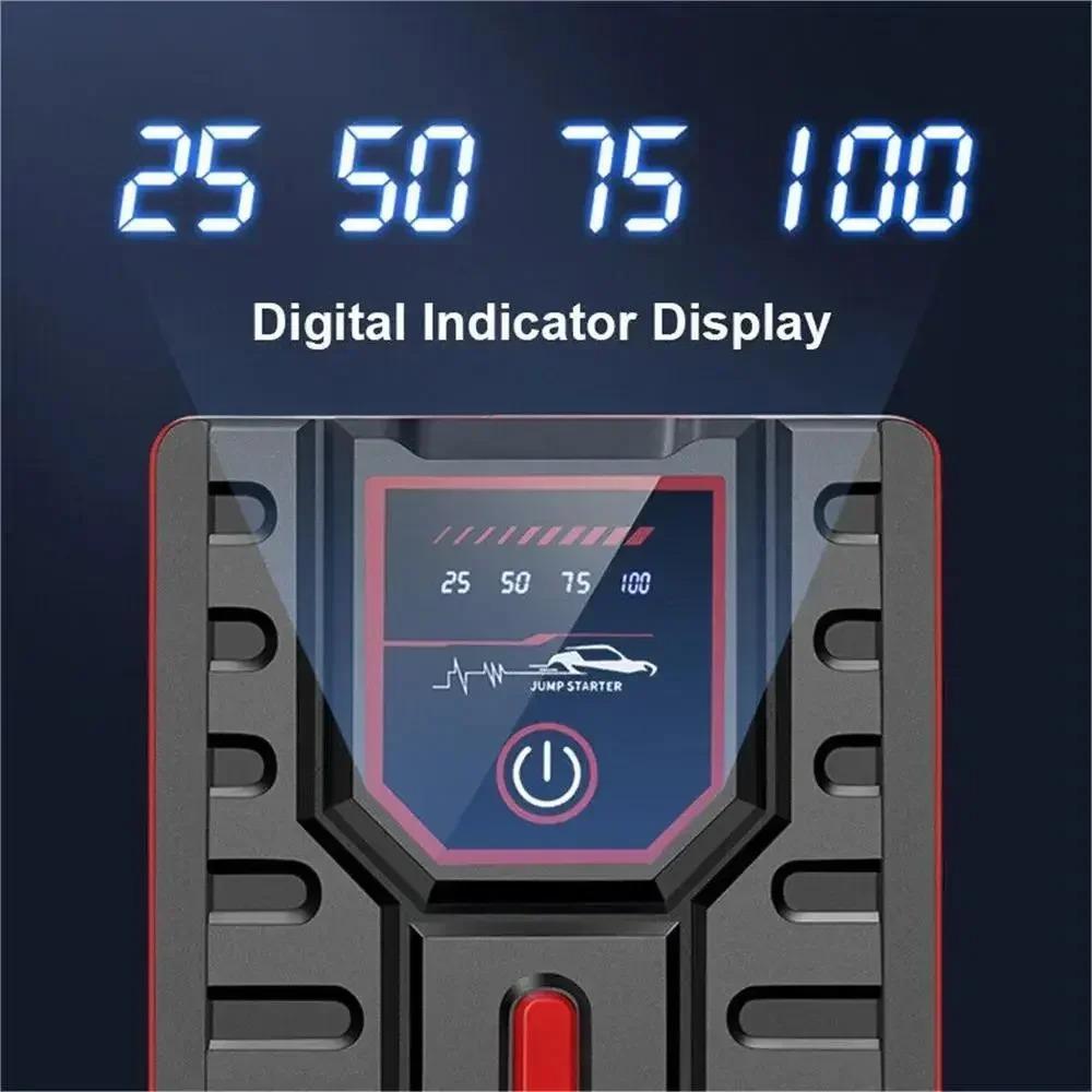 Car Jump Starter Power Bank With Air Compressor Portable Booster Jumper Box Battery Charger Car Electronic Accessories