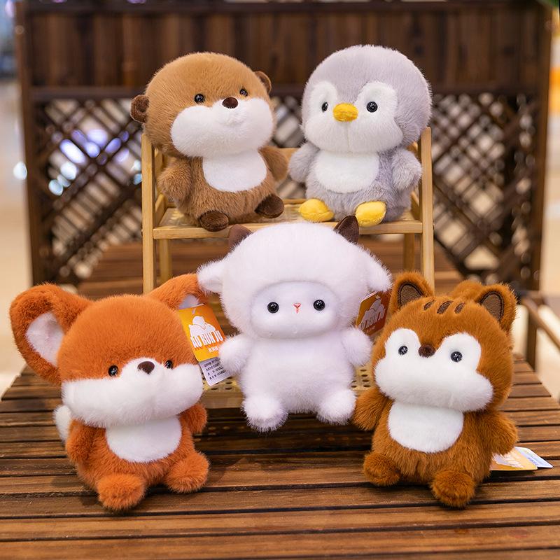 Mini Cute Little Fox Table Companion Doll Dolls Siamese Cat Plush Toys Office Ornaments Doll
