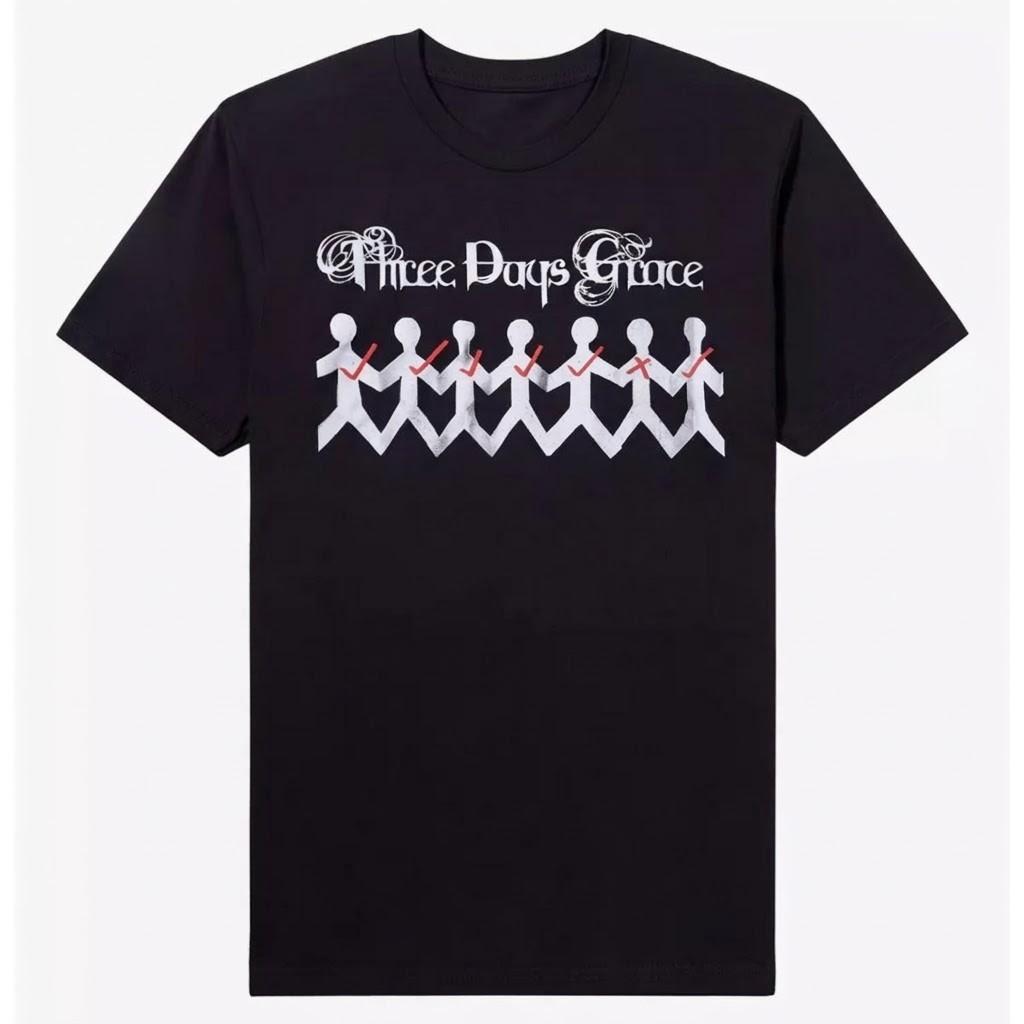 Three Days Grace T-Shirt One-X Album Cover Rock Band Black Graphic Tee Men s Unisex T-Shirt XL