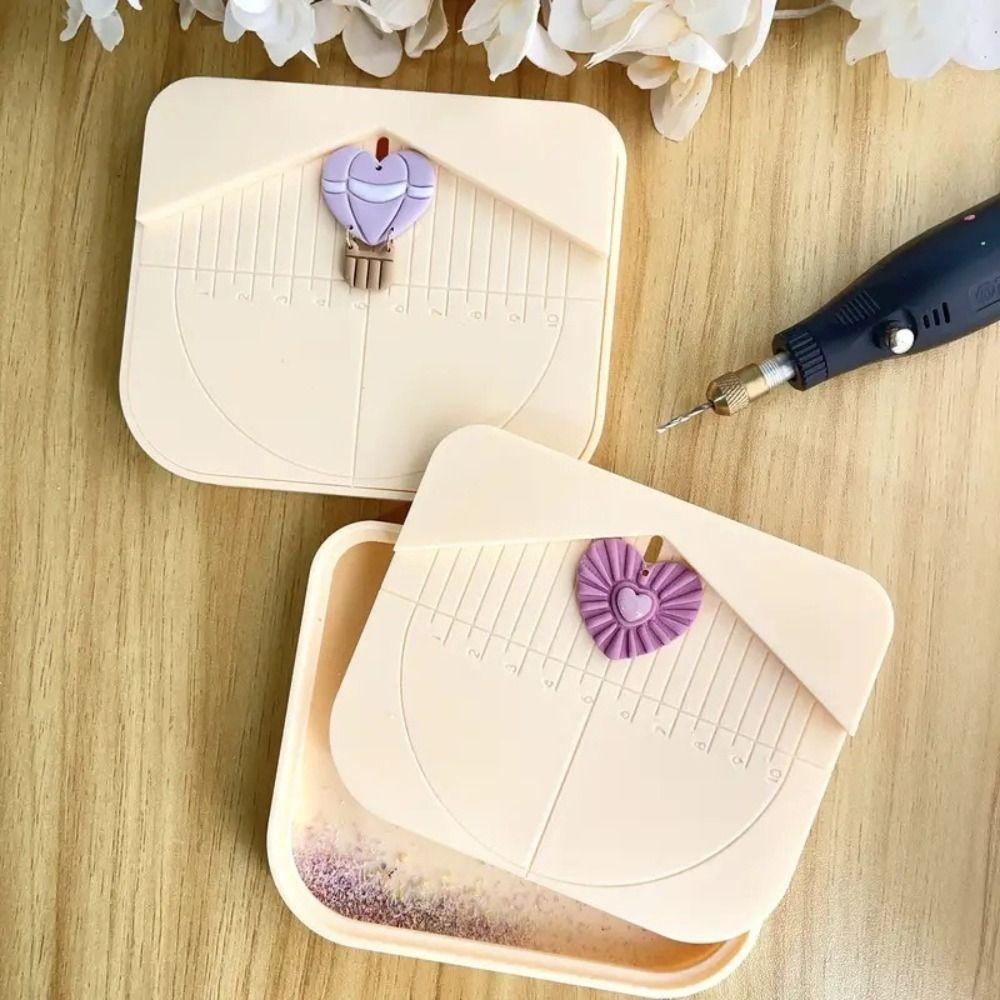 Position Stud Post Embedding Tool Grid Cover Polymer Clay Cutter EarRing Drill Stand Clay Molds