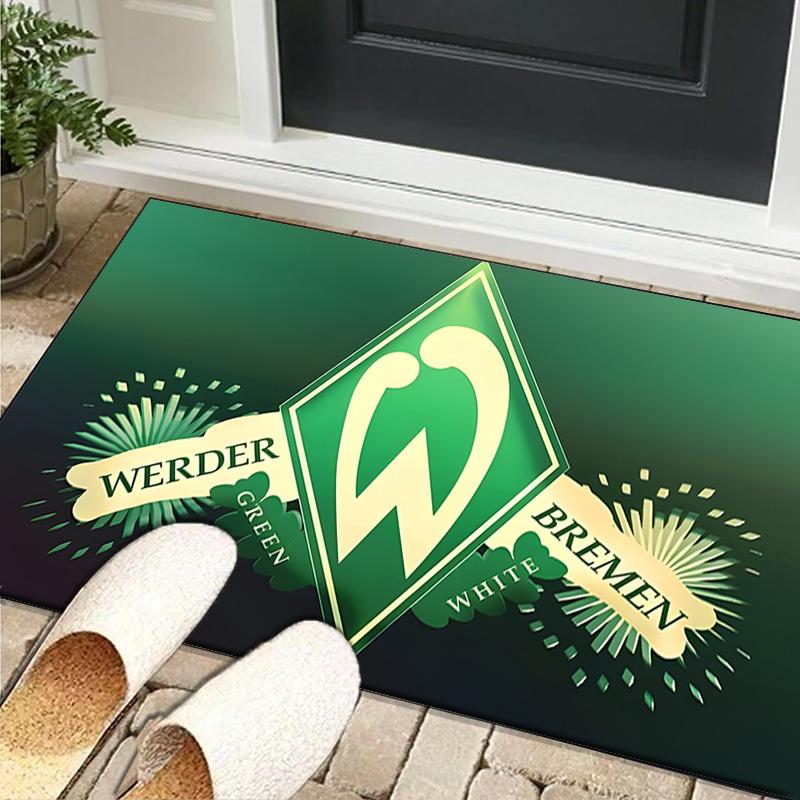 1 Stück Teppich Grün und Weiß Werder Teppich, Stuhlmatte, Bereichsteppich für Büro Schlafzimmer Wohnzimmer Schlafzimmer, Fußmatten Dekoration Weihnachtsgeschenke für Fans