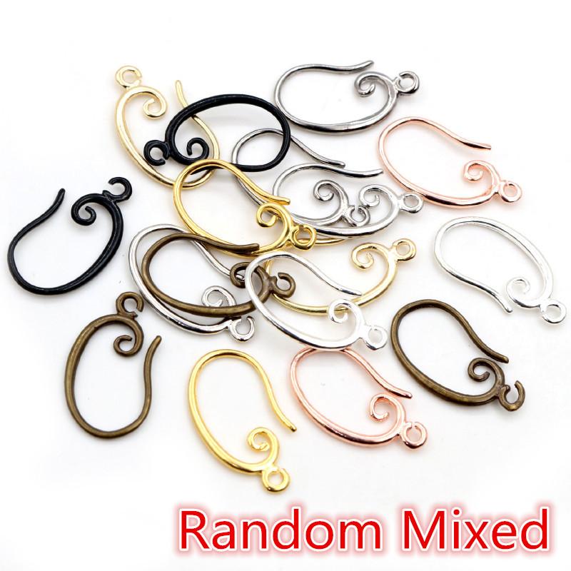 10pcs 19x11mm High Quality Classic 8 Colors Plated Brass French Earring Hooks Wire Settings Base Settings Whole Sale