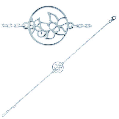 [H6207] - Silver Bracelet 'Flora' - 14 Mm