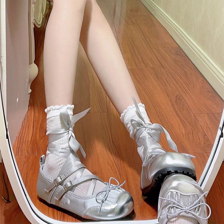 Französische Xiaoxiangfeng flache Mary Jane Schuhe Damen 2025 neu Sommer Xiaoxiangfeng Ballerinas Retro flache Single Schuhe