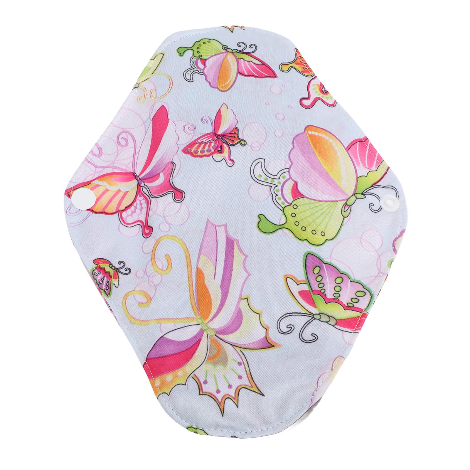 

5pcs Washable Sanitary Pads 18 X 25cm Reusable Menstrual Napkin Waterproof Panty Liners for Women