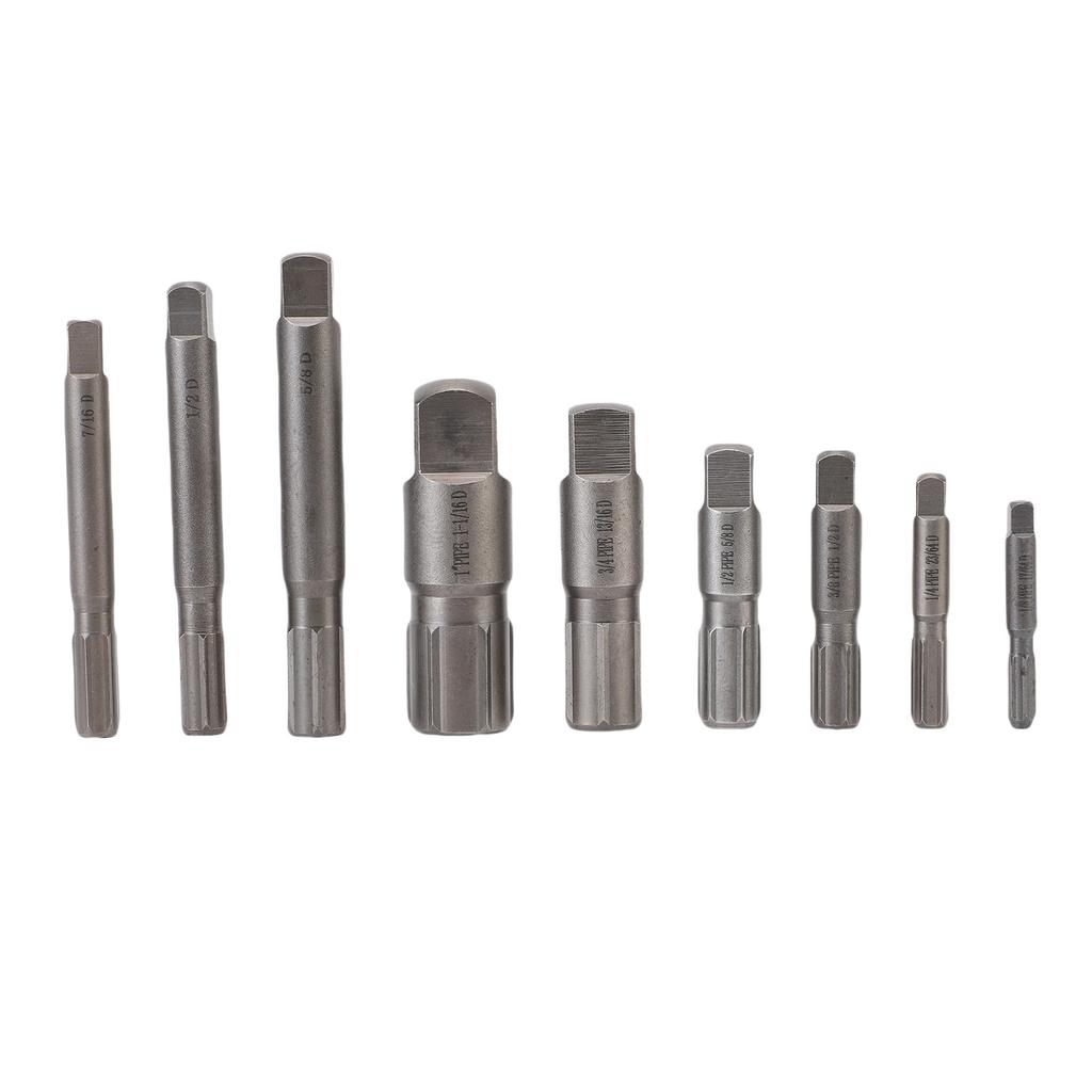 9 Pcs Pipe Extractor Set CrMo Steel Broken Pipe Removal Tool Kit with Storage Box for Maintenance