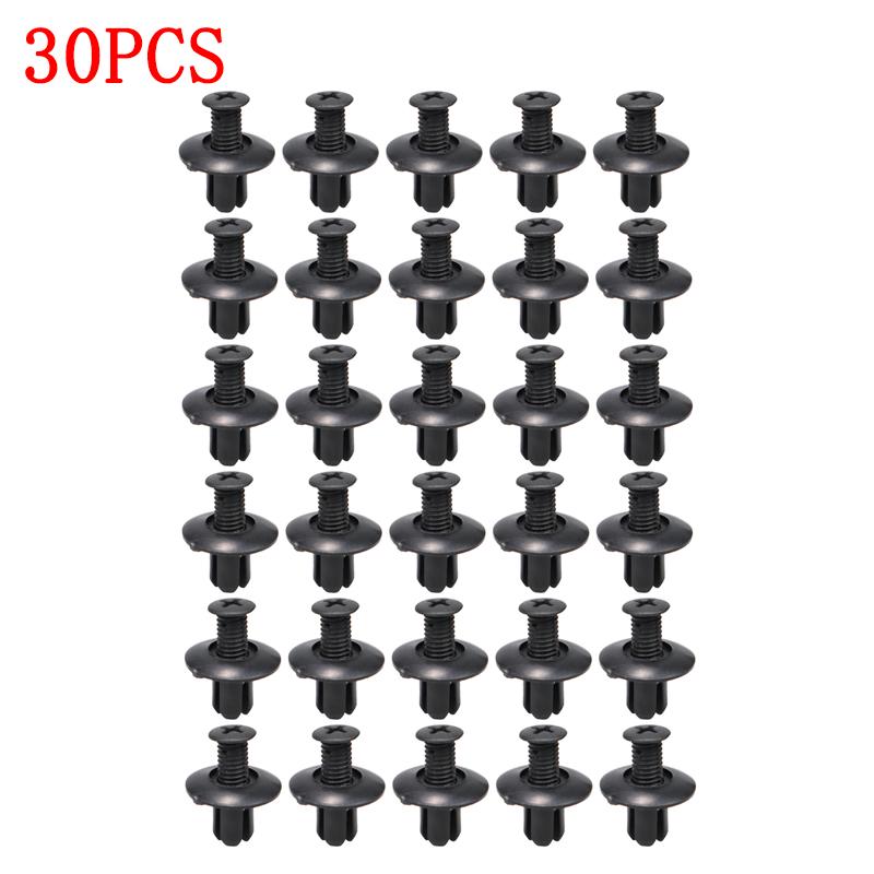 50Pcs Universal Car Bumper Fender Rivets Fasteners Screw 8mm Hole Black Plastic Rivets Fasteners Fixed Clip Auto Accessories