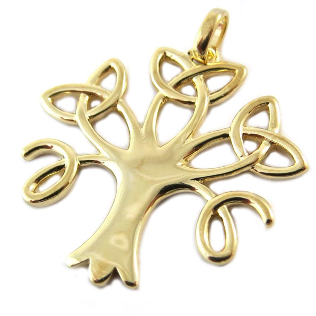 Les Trésors De Lily [P1707] - Gold Plated 'Tree of Life' Pendant - 30x25 Mm