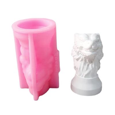 3D Wolfskopf Figur Silikon Kerzenformen Epoxidharz Silikonformen für handgemachte Kerzen Seife Gips Silikonformen