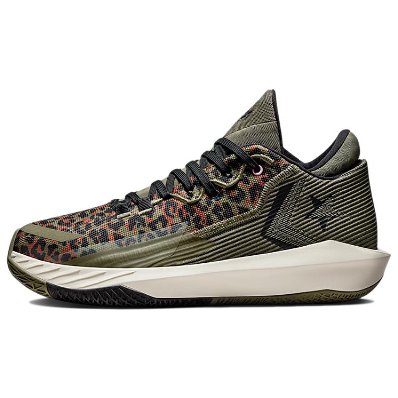 

Converse All Star BB Pro Jet Round Toe Fabric Synthetic Leather TPU Shock Mid-Top Performance Basketball Shoes Unisex Gray Green 37.5