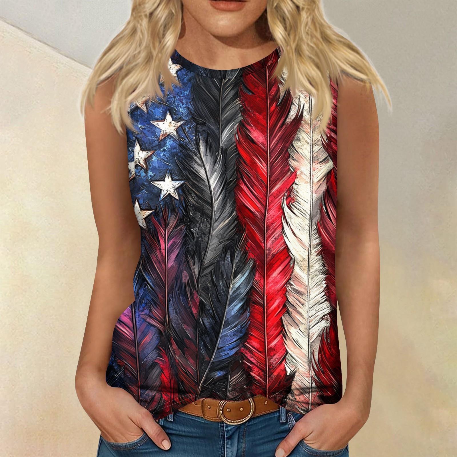 Женская мода, летняя майка с круглым вырезом, легкая майка без рукавов с принтом XL киноварь