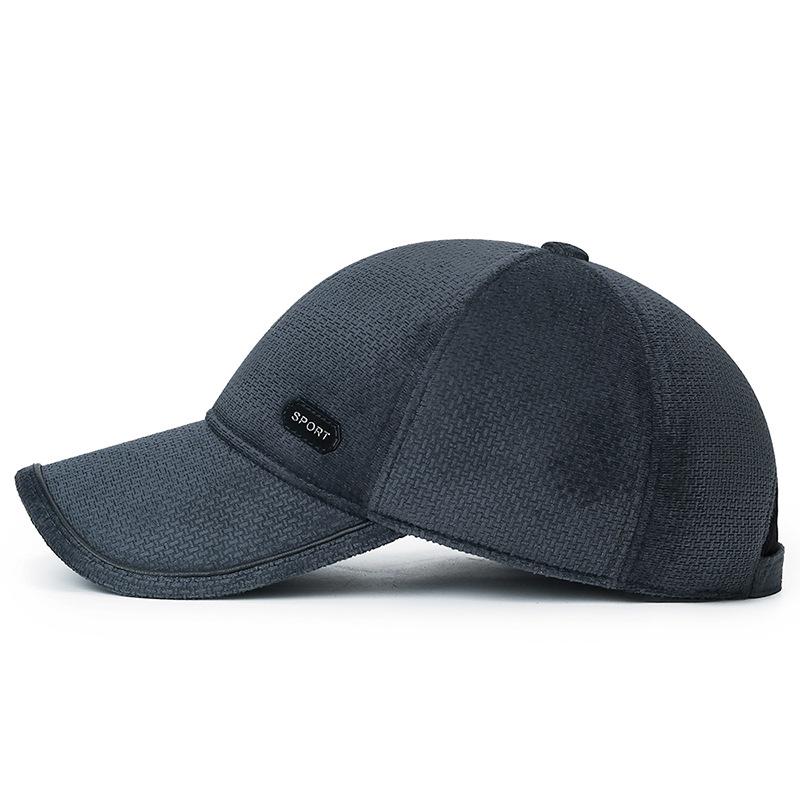 Men's Winter Windproof Duckbill Hat with Ear Protection - Fleece Lined, Thickened for Middle-Aged & Elderly
