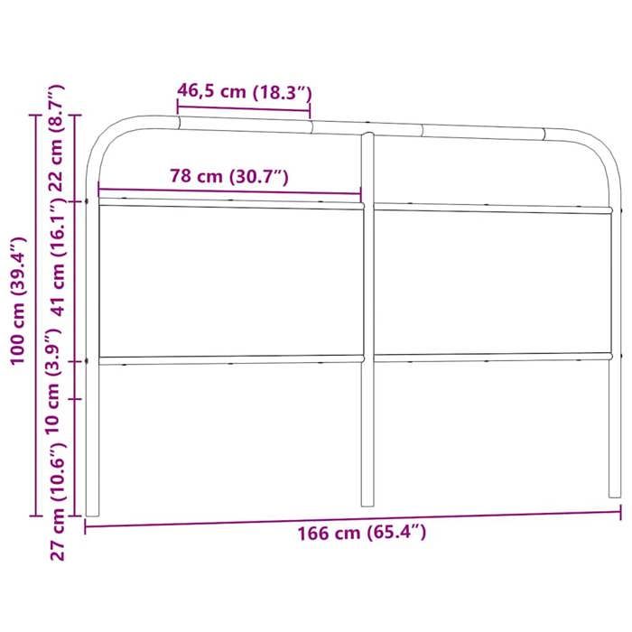 VidaXL Tête de lit chêne sonoma 160 cm acier et bois d'ingénierie, tête de lit pour lit double, meuble de chambre à 4100293