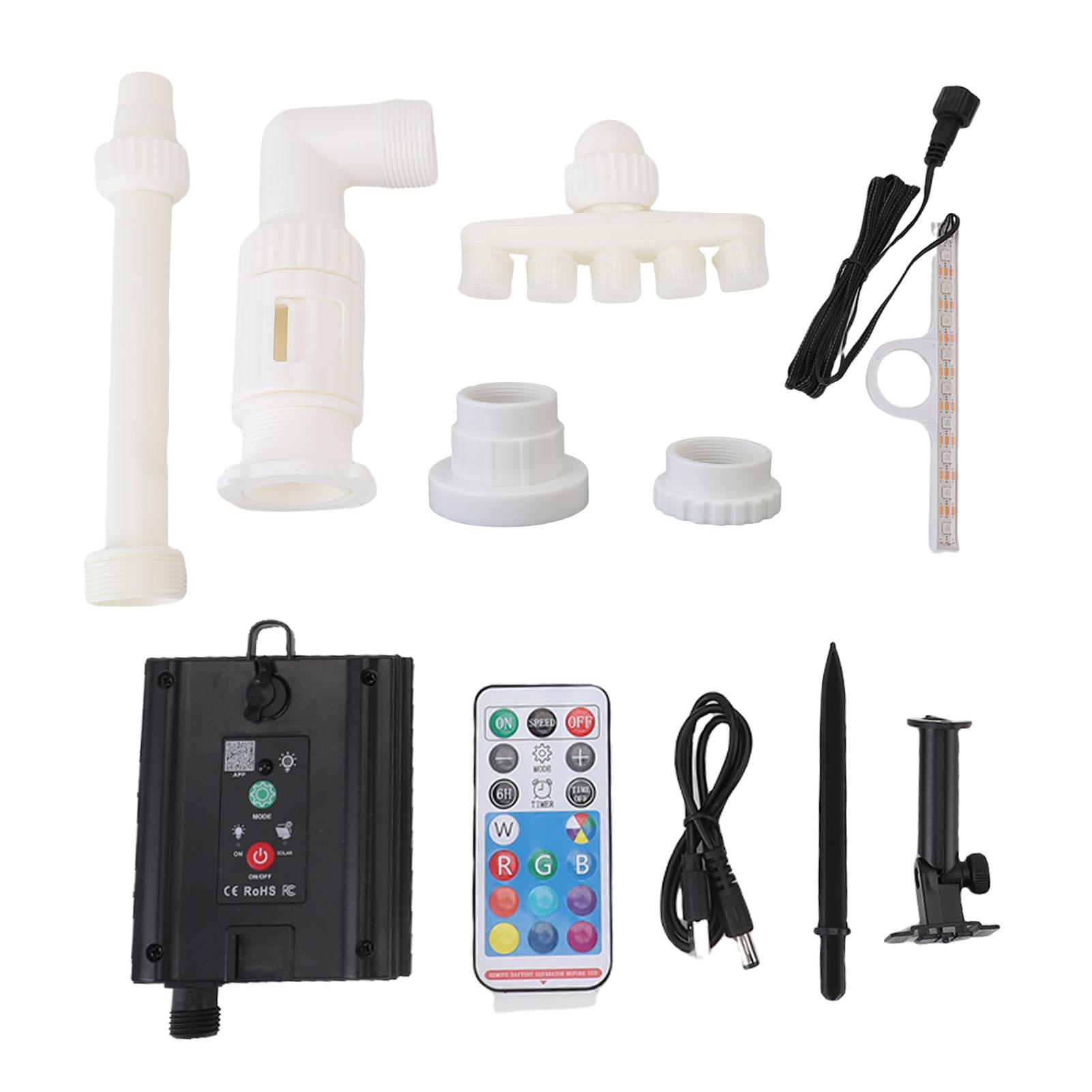 Konnwei Light Pool Fountain Solar Powered Led Rgb Colorful Pool Sprinkler With Remote Control App For Underground Pond