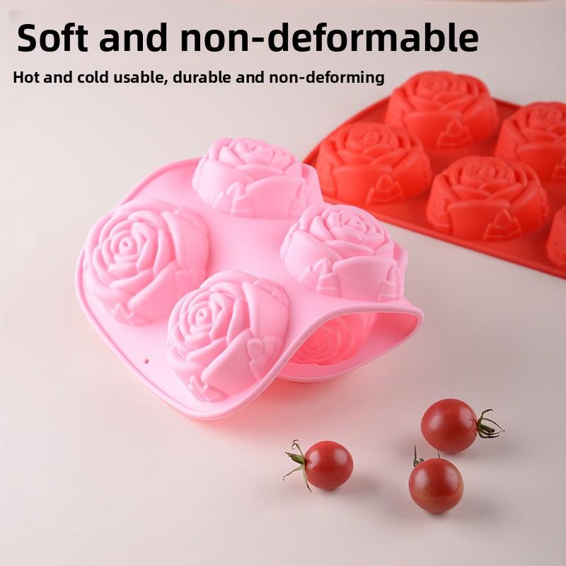 Creative rose cake mold high-temperature silicone mold Valentine's Day DIY baking mold handmade soap mold