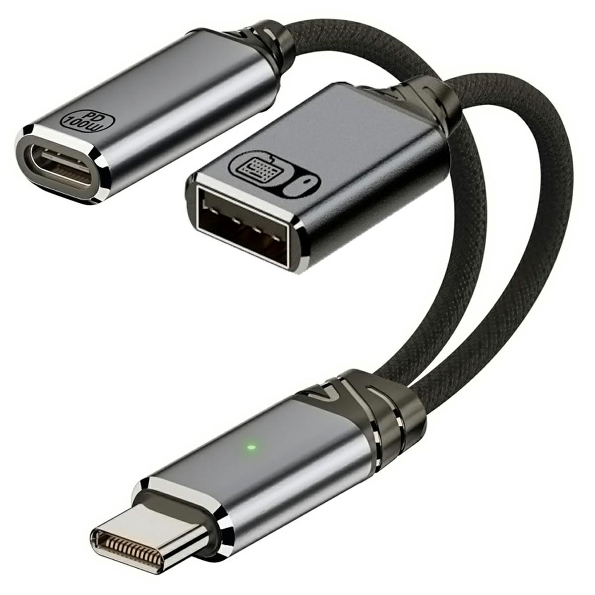 

UC-030-TC003 USB-C to PD 100W+USB2.0 OTG Adapter Cable High Speed Data Transfer/Fast Charging As Shown A