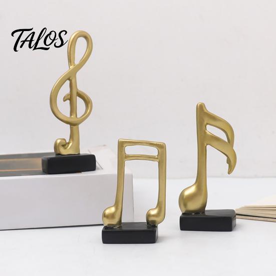 Talos 3Pcs Minimalist Music Note Resin Sculpture, Treble Clef & Eighth Quarter Desk Decor for Piano Room Living Room, Matte Art Collectible, Creative