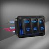 2025 New Blue LED Light Toggle Switches Waterproof 3 Gang Aluminum Rocker Switches Panel