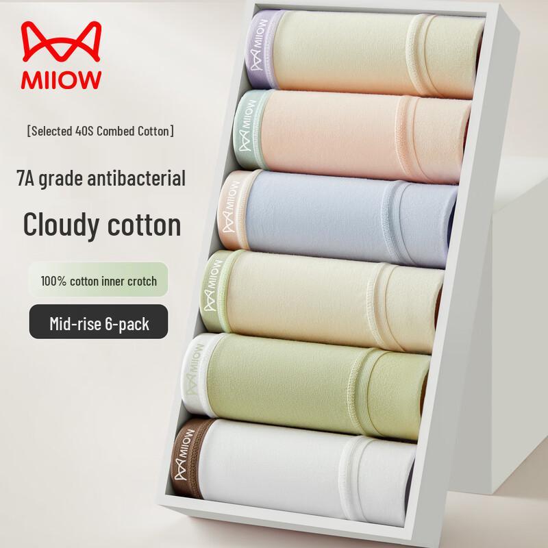 MIIOW Women's Seamless Antibacterial Cotton Briefs