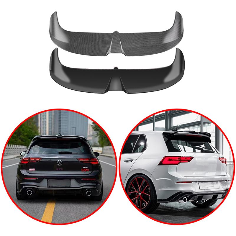 For VW Golf 8 MK8 8.5 GTI GTD R TSI TDI 2019 To 2026 Oettinger Style Car Rear Roof Spoiler Wing Glossy Black Carbon Fiber Look