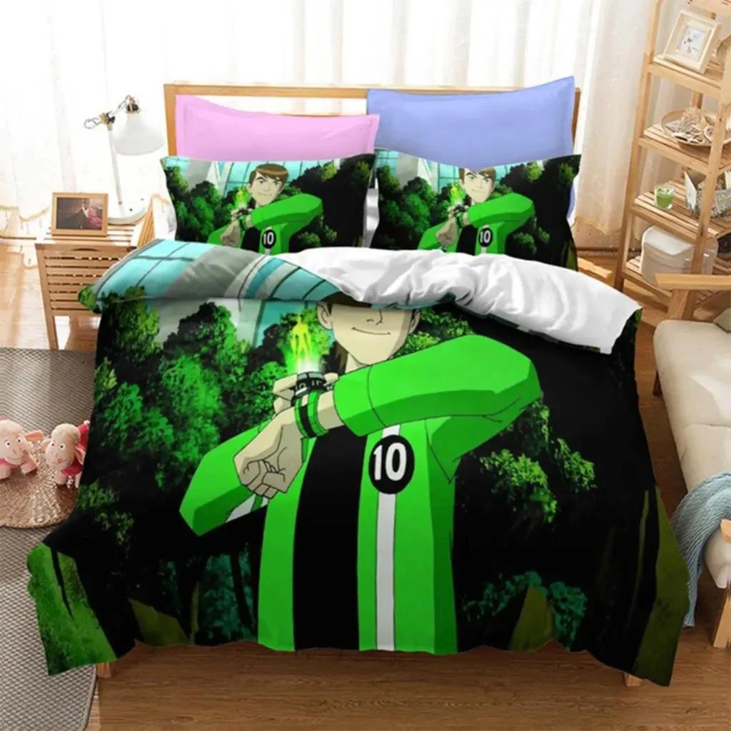 Ben Alien Force Duvet Cover with Pillowcase 3D Cartoon Print Decoration Comfort Suit Teen & Child Soft and Breathable Bedding
