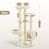 PETEPELA Slim Wooden Cat Tower for Large for Multiple Interior Hemp Scratching Transparent Space Resolves Lack of Prevents Falling Height Beige Cats,