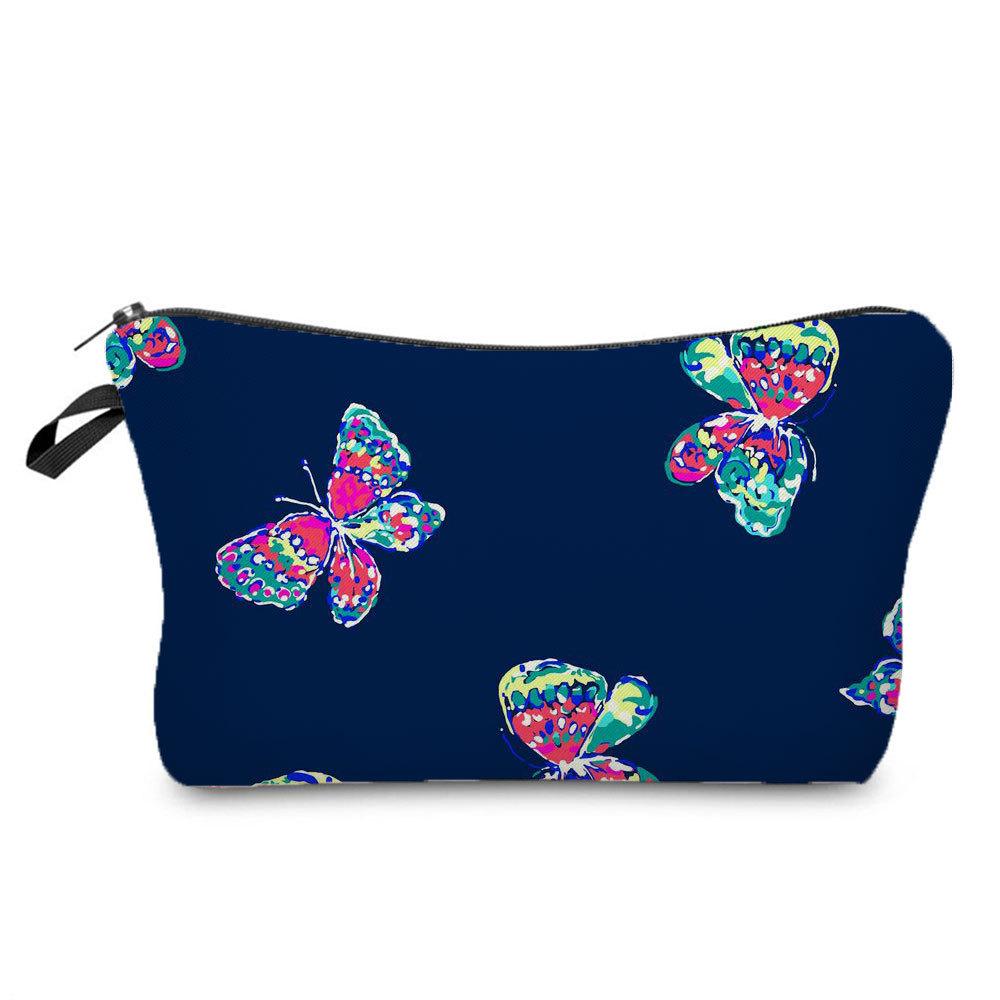 Women Butterfly Print Cosmetic Bag Toiletries Organize Travel Storage Case 6706