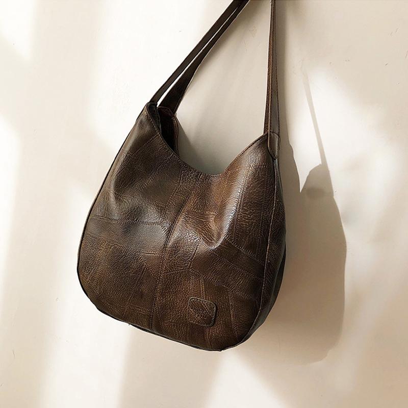 Women Vintage Shoulder Bag Designers Pu Leather Handbags Female Luxury Top-Handle Hobo Bags Premium Durable Quality