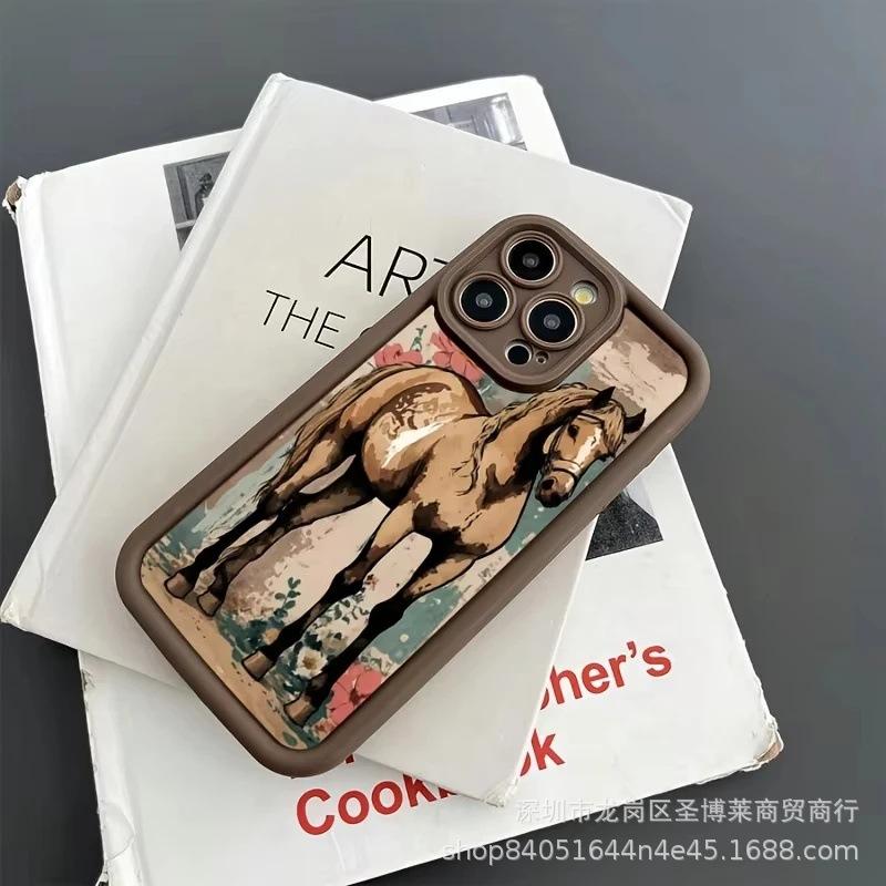 The New Brown Horse Is Suitable for Apple 17promax Mobile Phone Case iPhone16/15 Emery 14/13 Protective Case 11.
