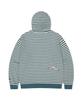 Sunlovetour [Home Alone] Striped Waffle Zip Up Hoodie Blue