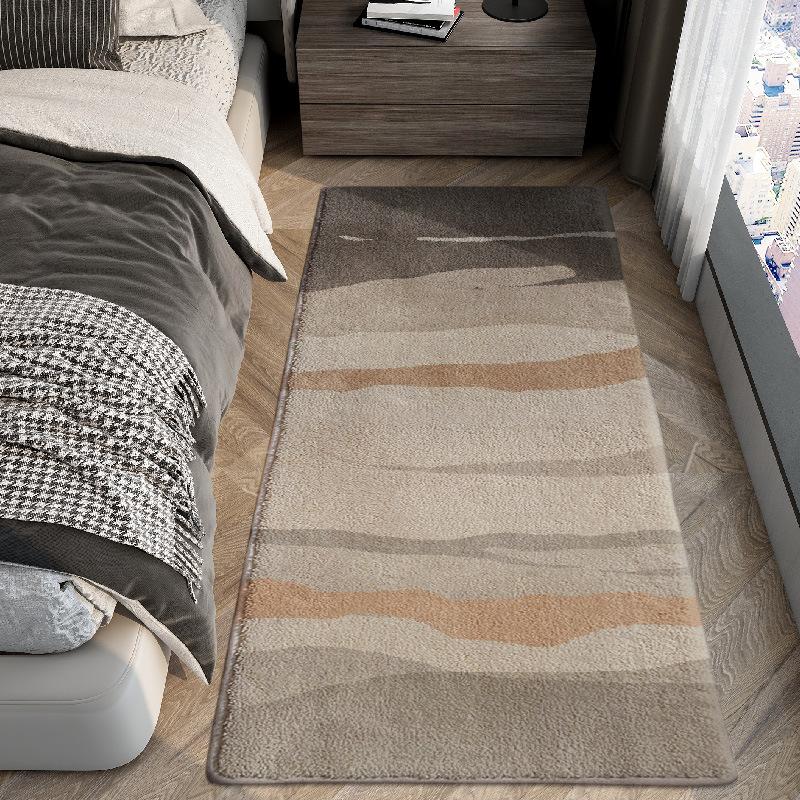 Light Luxury Carpets for Living Room Thick Plush Bedside Floor Mat Modern Style Bedroom Decor Grey Carpet Fluffy Soft Study Rug