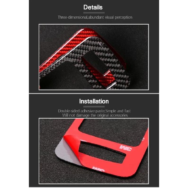 2x Black Carbon Fiber Car Interiro Door Handle Bowl Cover For Mustang 2009-2013