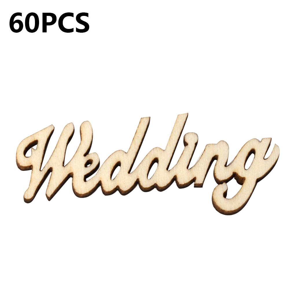 60 Pieces Wooden Letters Wall Hanging Vintage Style Unfinished Signs Home Supplies Love Weddings Party Decorative Props Gifts