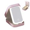 Travel Makeup Bag with LED Mirror USB Rechargeable 3 Colors Adjustable Lighted Vanity Mirror Portable Travel Mini Mirror Cosmetic Case Jewelry