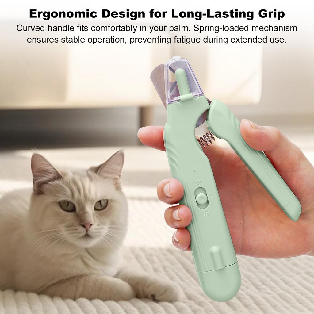 2-in-1 Electric Pet Nail Grinder with LED Light 200mAh Pets Claw Trimmer W/ Splash Guard for Cats Small Medium and Large Dog