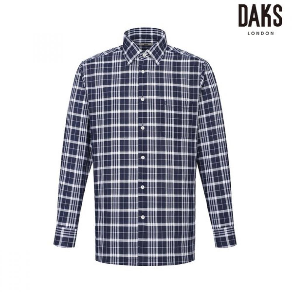 DakS Men S Linen Blend eaSy Care Medium Check Regular Fit caSual Shirt  dmS1Shcl navy/95