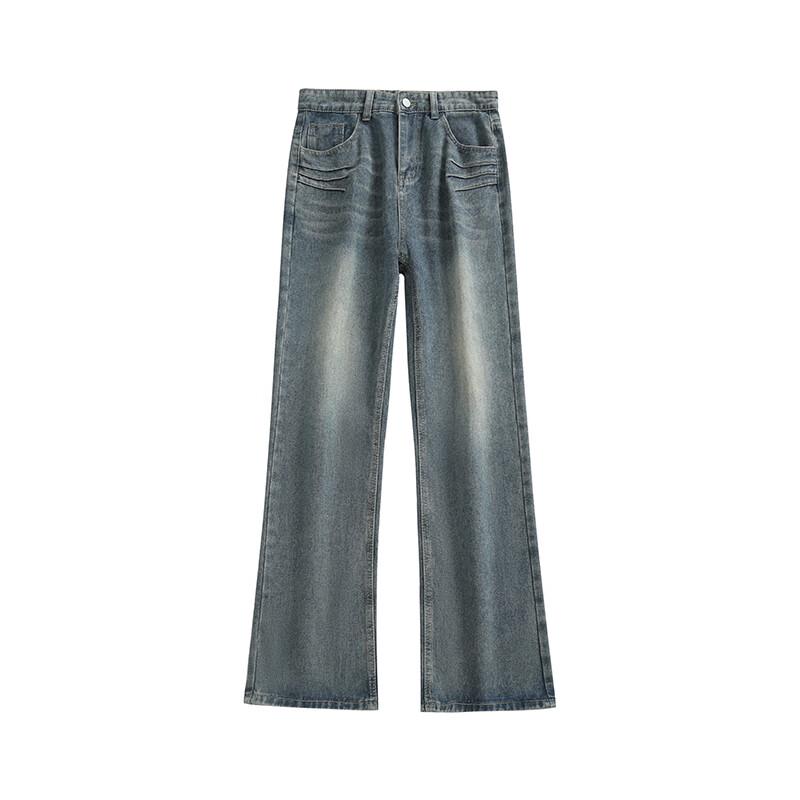 Men's Chu Tang Vintage Washed Straight Flare Jeans