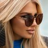 2pcs Women Large Frame Cat Eye Sunglasses Gradient Lens UV Protection Outdoor Fashion Eyewear