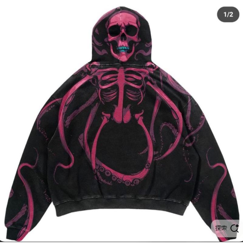 

Autumn and Winter Men and Women s Skull Horror Element Pattern 3D Printed Hoodie Black Casual Pullover Suitable for Daily Wear S