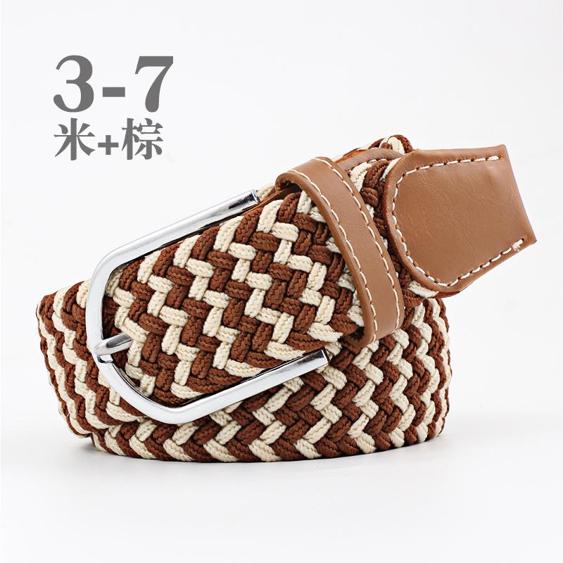 Women Casual Knitted Pin Buckle Without Holes Men Belt Woven Canvas Elastic Expandable Braided Stretch Belts for Female Jeans