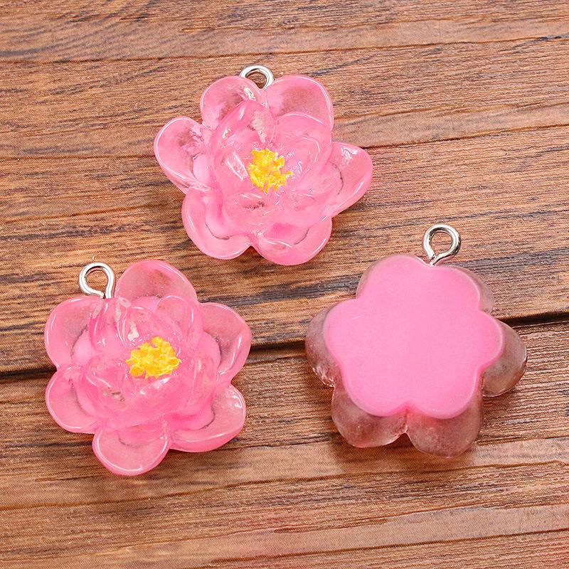 10pcs 22X23mm DIY Resin Accessories Five-petal Flower Pendant Accessories