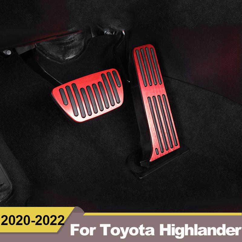 For Toyota Highlander Kluger XU70    Aluminum Car Accelerator Gas Pedal Brake Pedals Non-Drilling Cover Footrest Pad