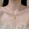 New Chinese-style Fortune and Prosperity Rotating Gourd Titanium Steel Necklace for Women, Unique Design, Light Luxury Fashion Gourd Clavicle Chain,