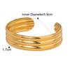  Fashion Stainless Steel Metal Cuff Bangle Bracelet Gold Color Texture Fashion Chic Jewelry Gala Gift Waterproof