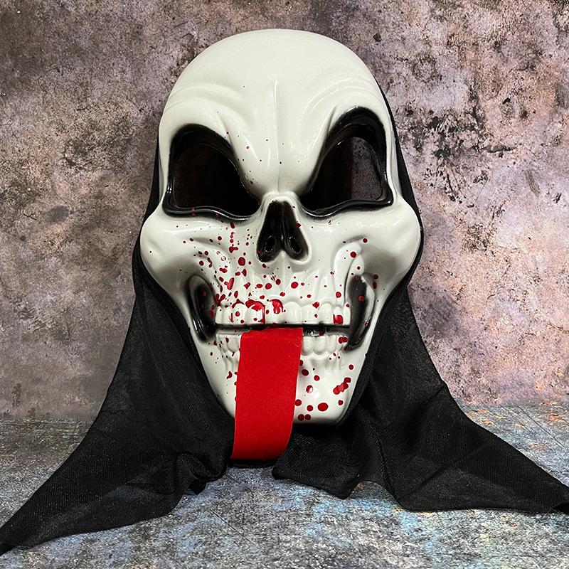 Maska Vřískot Duch Tvář Prodyšná Halloween Síťovina Lebka Pokrývky Hlavy Hrůza Cosplay Párty