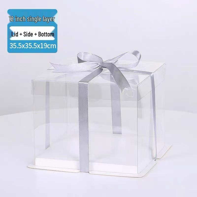 Klare doppellagige Geburtstagskuchenbox - Mehrere Größen: 4, 6, 8, 10, 12 Zoll