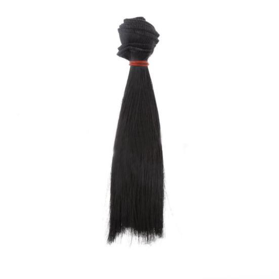 15cm DIY Beautiful High-temperature Silk Straight Hair Wig Doll Accessories