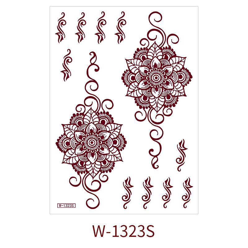 Zhengxiang 2025 Waterproof Brown Floral Lace Henna Tattoo Sticker