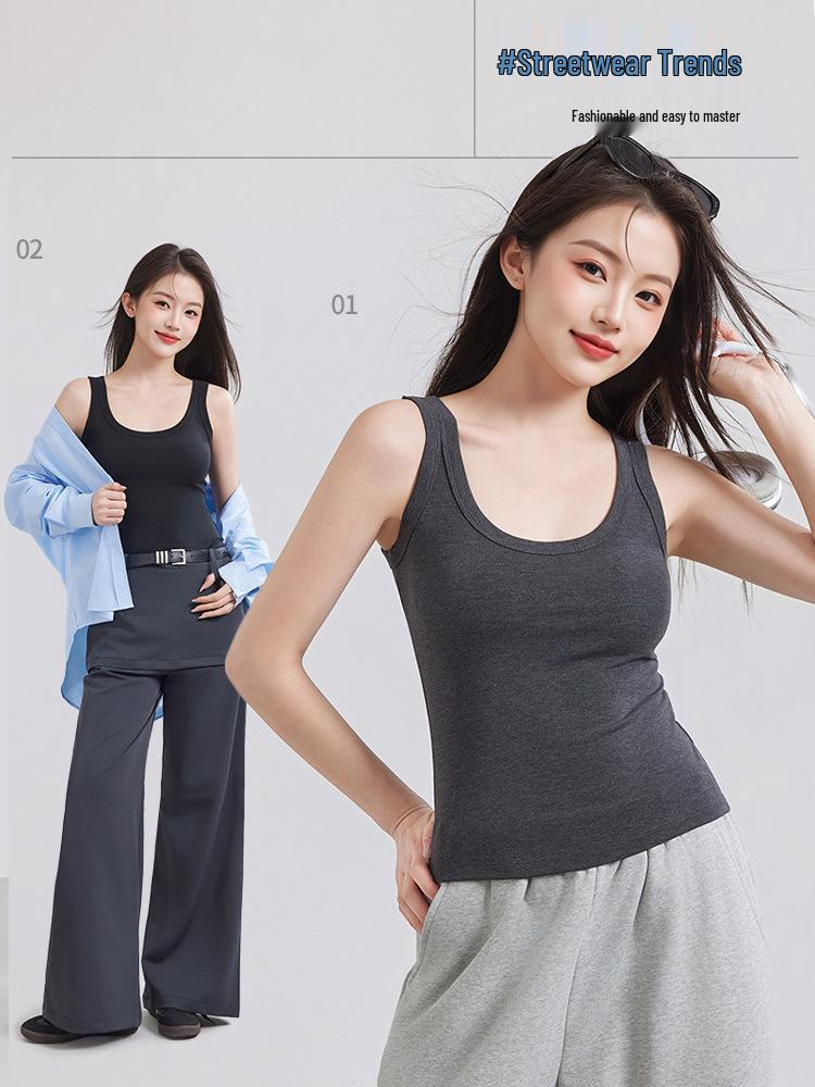 Women's Summer Tencel Lyocell U-Neck Sleeveless Knit Top